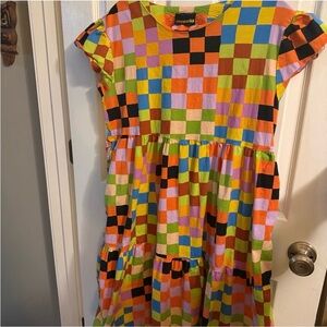 Nooworks Vibrant Checkered Midi Dress